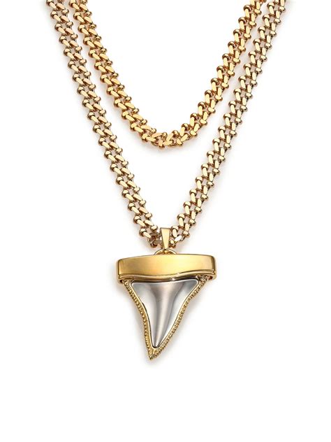 givenchy shark tooth necklace for sale|Givenchy Golden Doubled Shark Tooth Necklace, Turquoise.